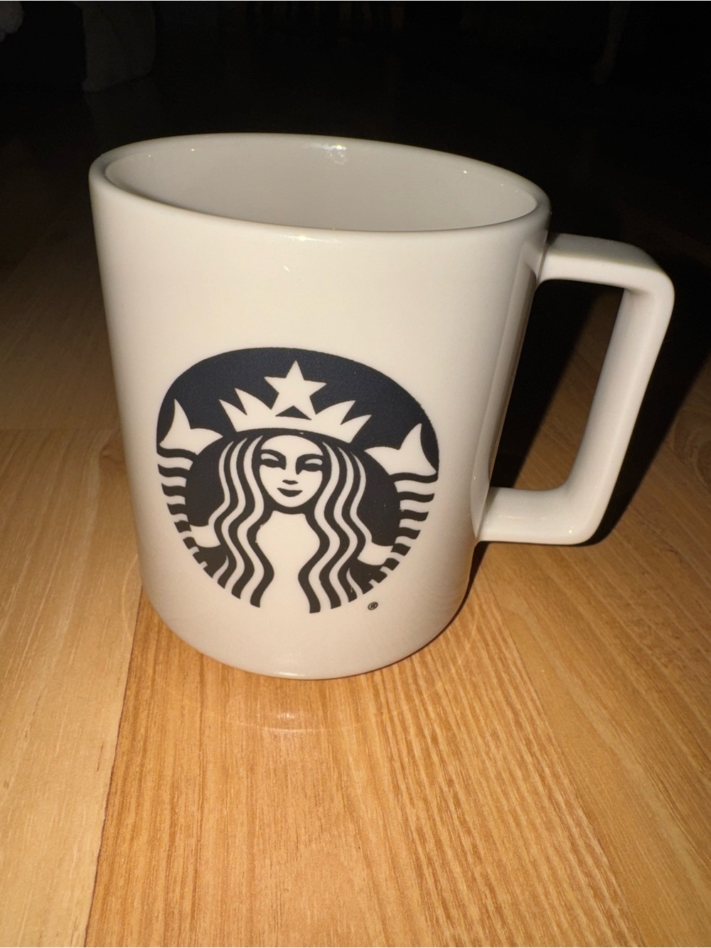 Starbucks Cream Ceramic Mug with Black Siren Logo